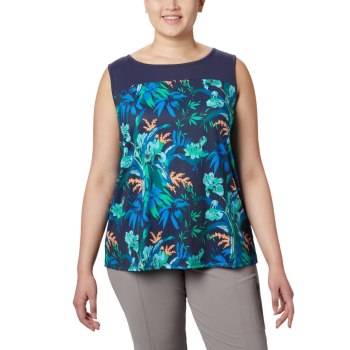 Columbia Chill River Plus Size, Camiseta Sin Manga Azul Marino Para Mujer | 659408-CGP